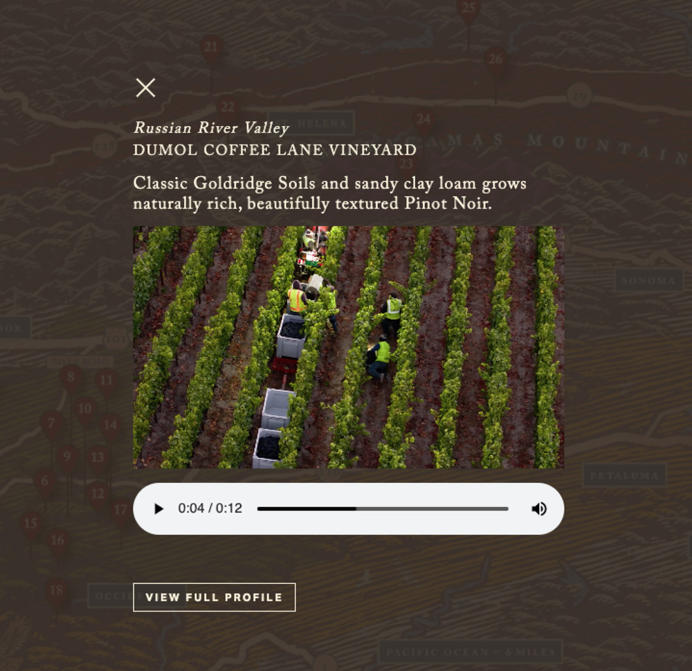 DuMol Vineyard Map modal window